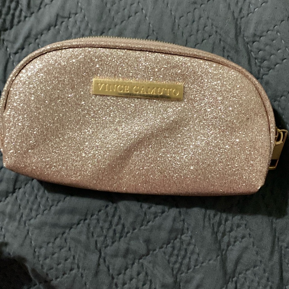 Vince Camuto Makeup Bag gold sparkly